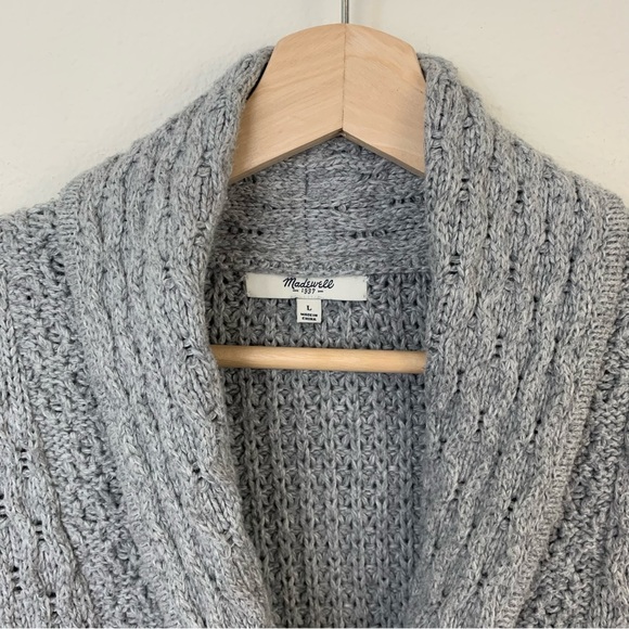 Madewell Gray Shawl Collar Cardigan Sweater - Picture 3 of 11